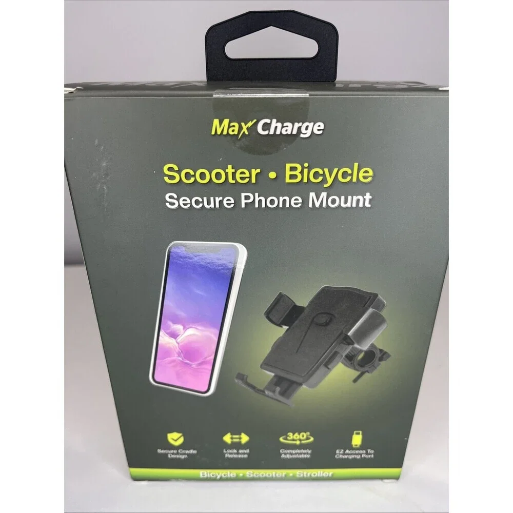 Phone Holder Cradle for Scooter  Bike  360° Rotation Black NiB Seale